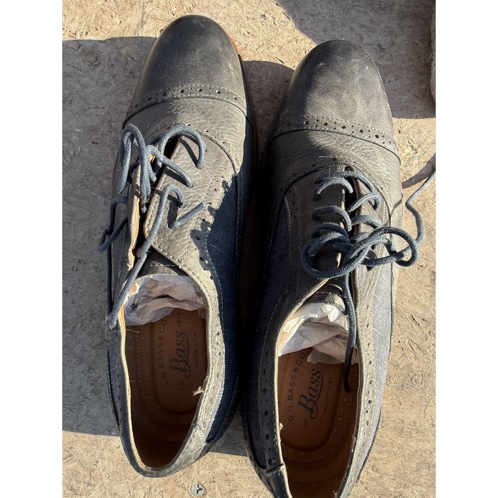 G.H. Bass Rannis 9.5M Brown Cap Toe Leather Oxford Dress‎ Shoes